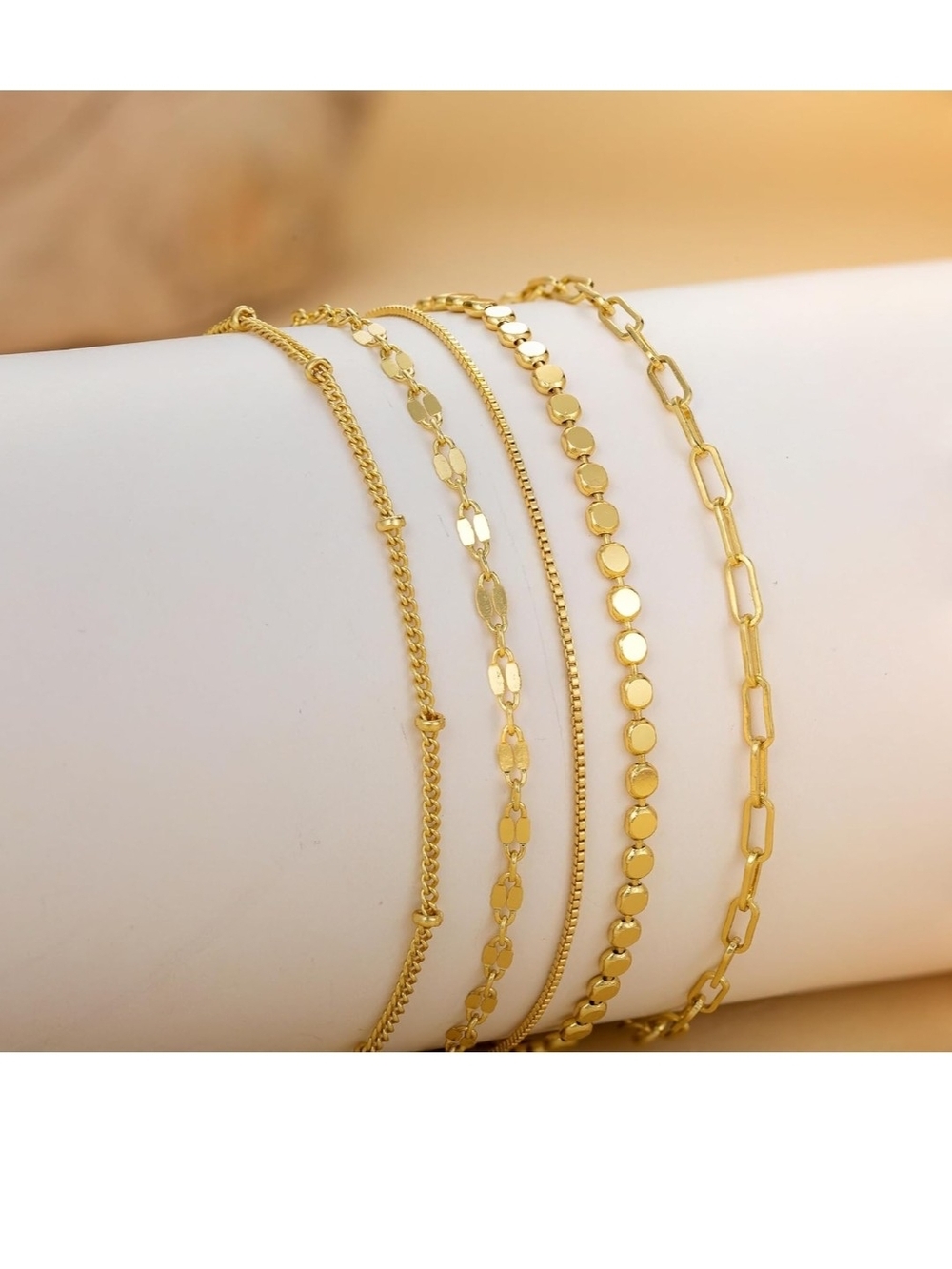 Gold Layered Bracelet Set for Women - Elegant Stacking Chains